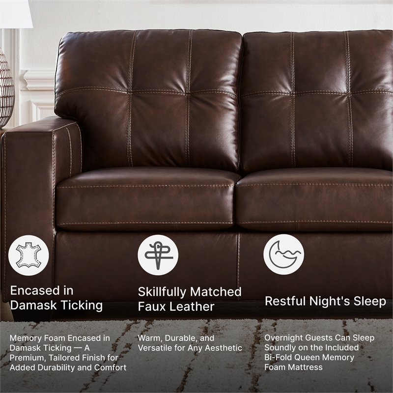 Signature Design by Ashley Santorine Brown Queen Sofa Sleeper