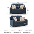 Signature Design by Ashley Danum Blue Reclining Loveseat