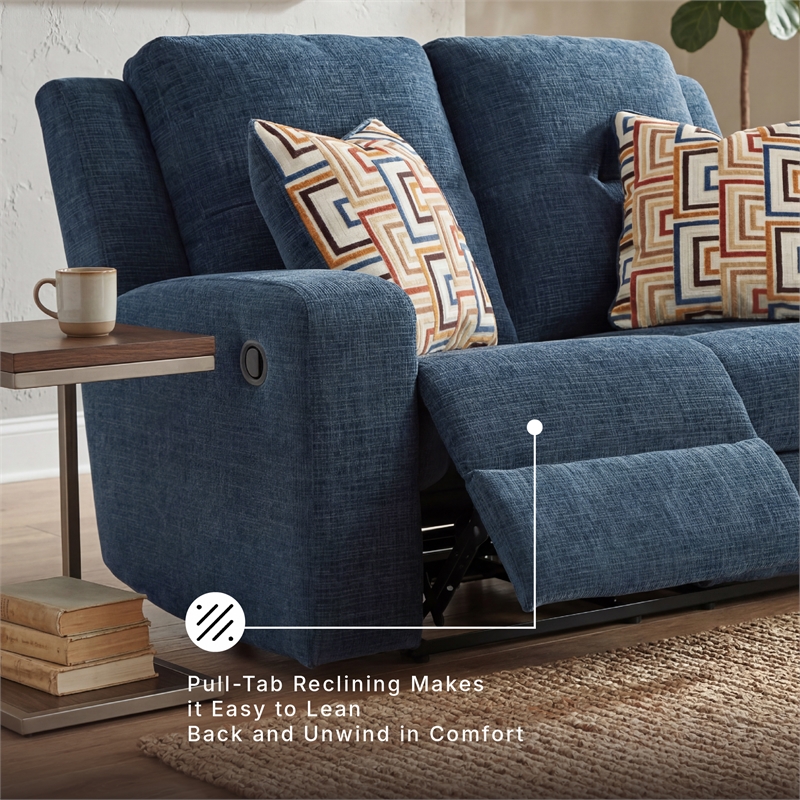 Signature Design by Ashley Danum Blue Reclining Loveseat