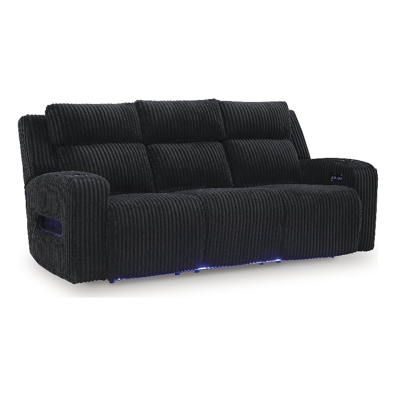 Signature Design by Ashley Broad Cove Black Power Reclining Sofa