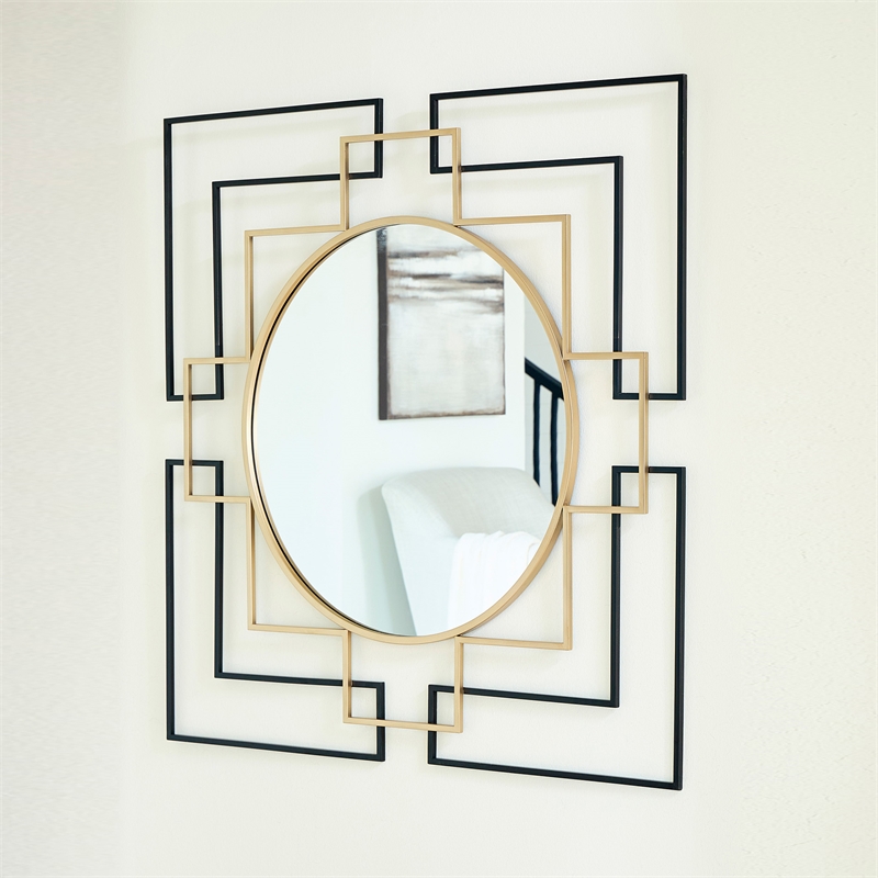 Signature Design by Ashley Oceanal Gold Accent Mirror