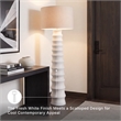 Signature Design by Ashley Veraleigh Polyresin Floor Lamp w/Fabric Shade White