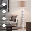 Signature Design by Ashley Veraleigh Polyresin Floor Lamp w/Fabric Shade White