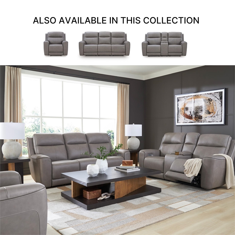 Signature Design by Ashley 5Z-Dreamlight Gray Power Reclining Loveseat