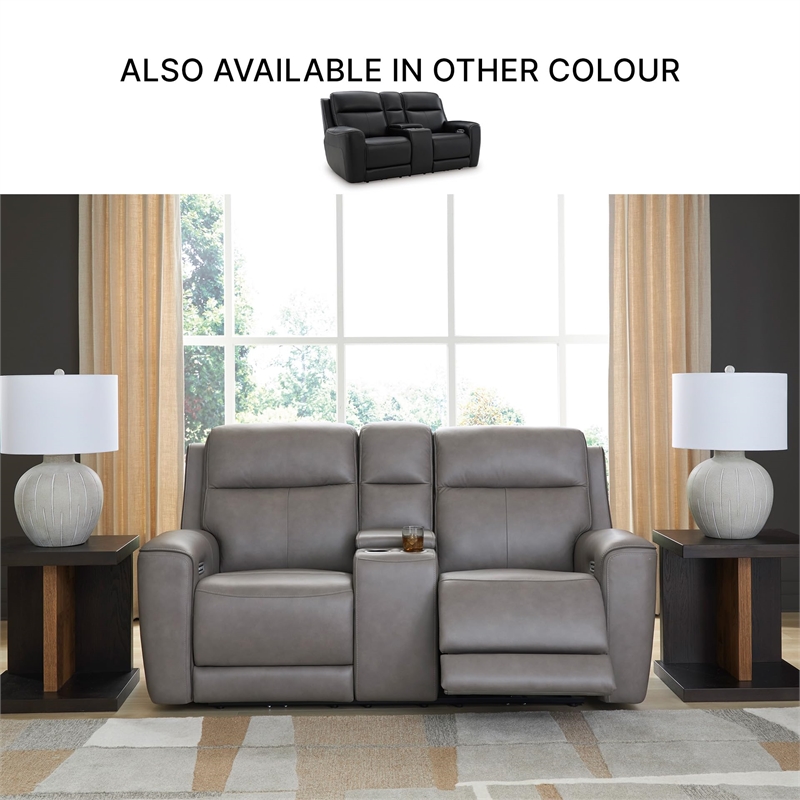 Signature Design by Ashley 5Z-Dreamlight Gray Power Reclining Loveseat
