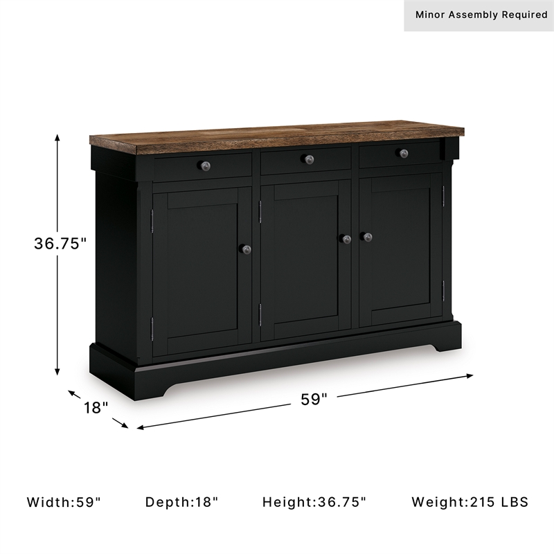 Signature Design by Ashley Wildenauer Black Dining Buffet