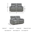 Signature Design by Ashley Carrigan Lane Gray Reclining Loveseat with Console