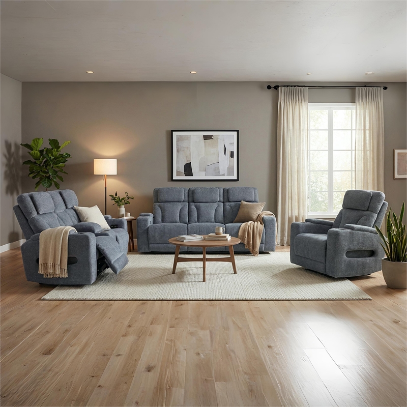 Signature Design by Ashley RiverTest Gray Power Reclining Loveseat with Console