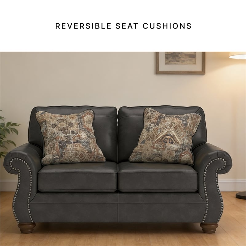 Signature Design by Ashley Chatterton Dark Gray Loveseat