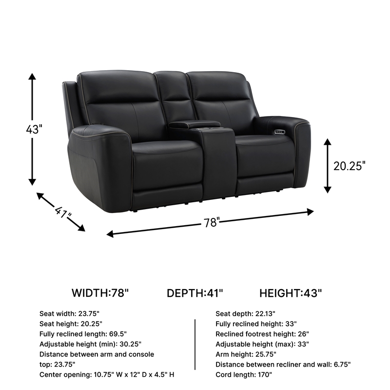 Signature Design by Ashley 5Z-Dreamlight Black Power Reclining Loveseat