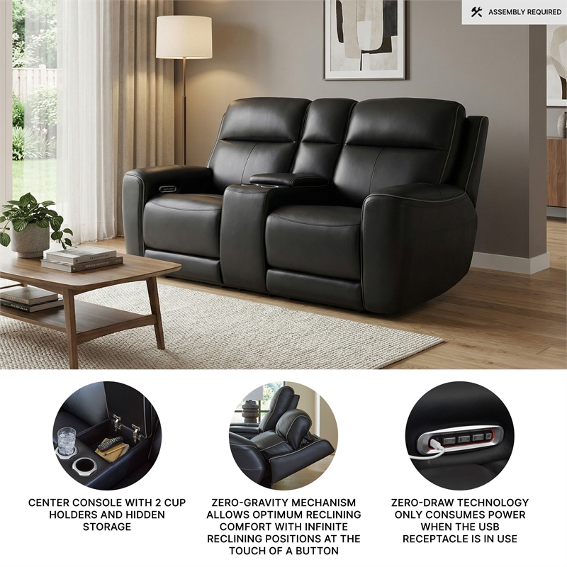 Signature Design by Ashley 5Z-Dreamlight Black Power Reclining Loveseat