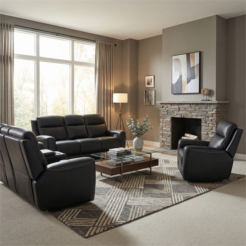 Signature Design by Ashley 5Z-Dreamlight Black Power Reclining Loveseat