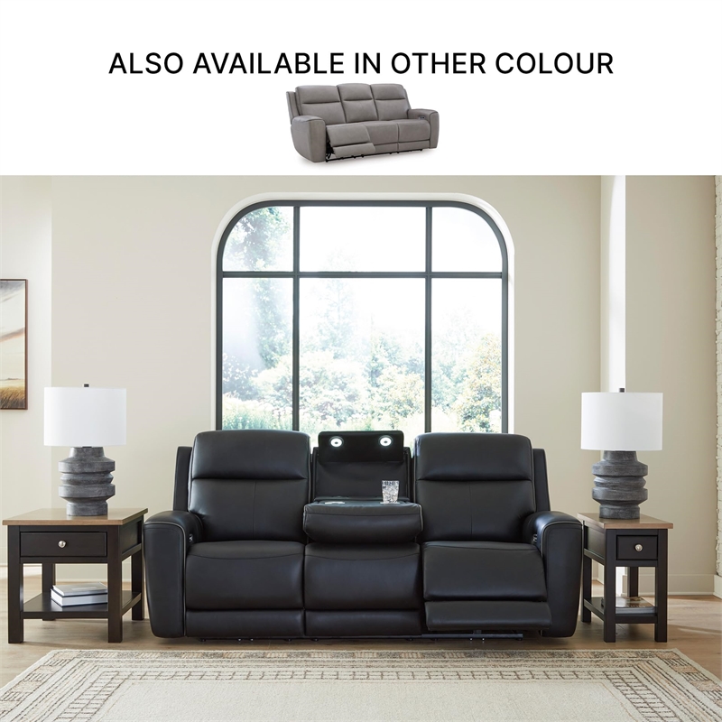 Signature Design by Ashley 5Z-Dreamlight Black Power Reclining Sofa