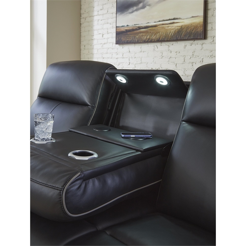 Signature Design by Ashley 5Z-Dreamlight Black Power Reclining Sofa