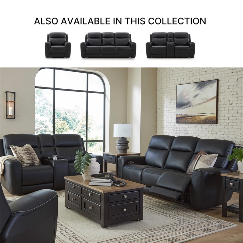 Signature Design by Ashley 5Z-Dreamlight Black Power Reclining Sofa