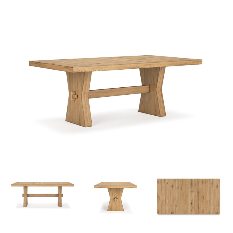 Signature Design by Ashley Evron Light Brown Rectangular Dining Room Table