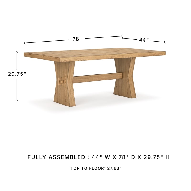 Signature Design by Ashley Evron Light Brown Rectangular Dining Room Table