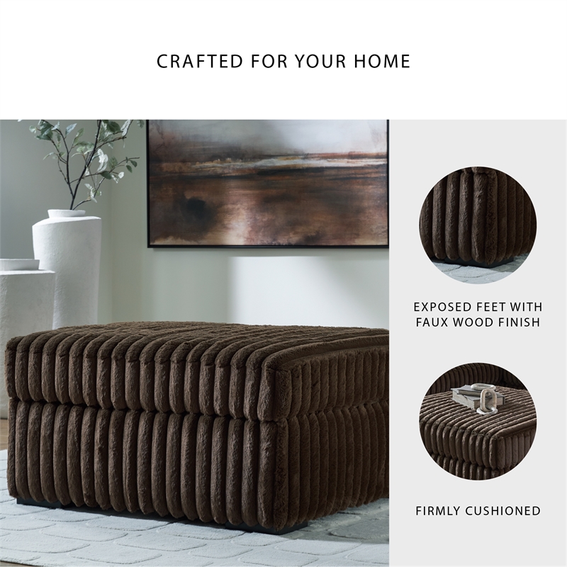 Signature Design by Ashley Midnight-Madness Brown Oversized Accent Ottoman