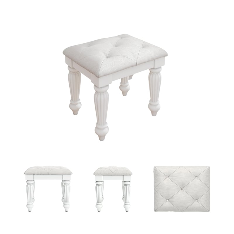 Signature Design by Ashley Trindura White Vanity Stool