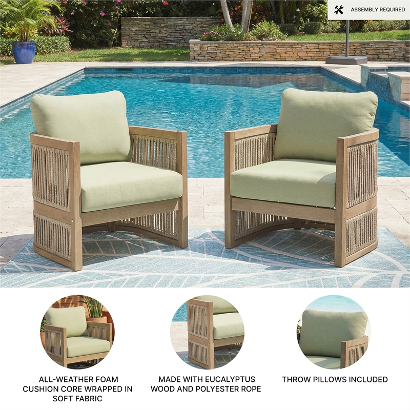 Signature Design by Ashley Kelp Quill Outdoor Lounge Chair (Set of 2)
