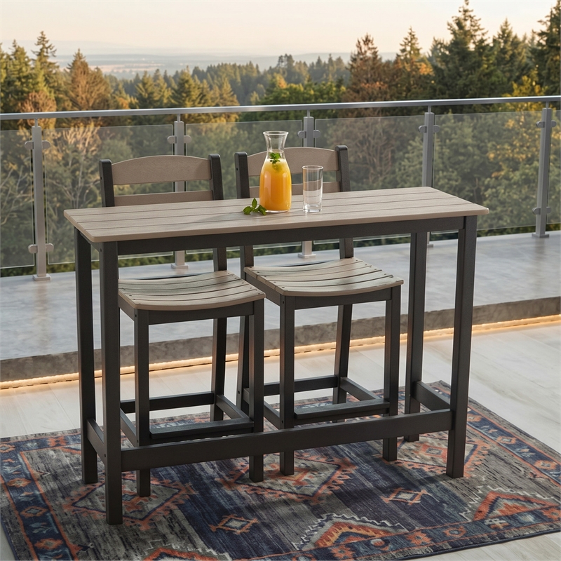 Signature Design by Ashley Kelp Quill Outdoor Counter Table and 2 Barstools