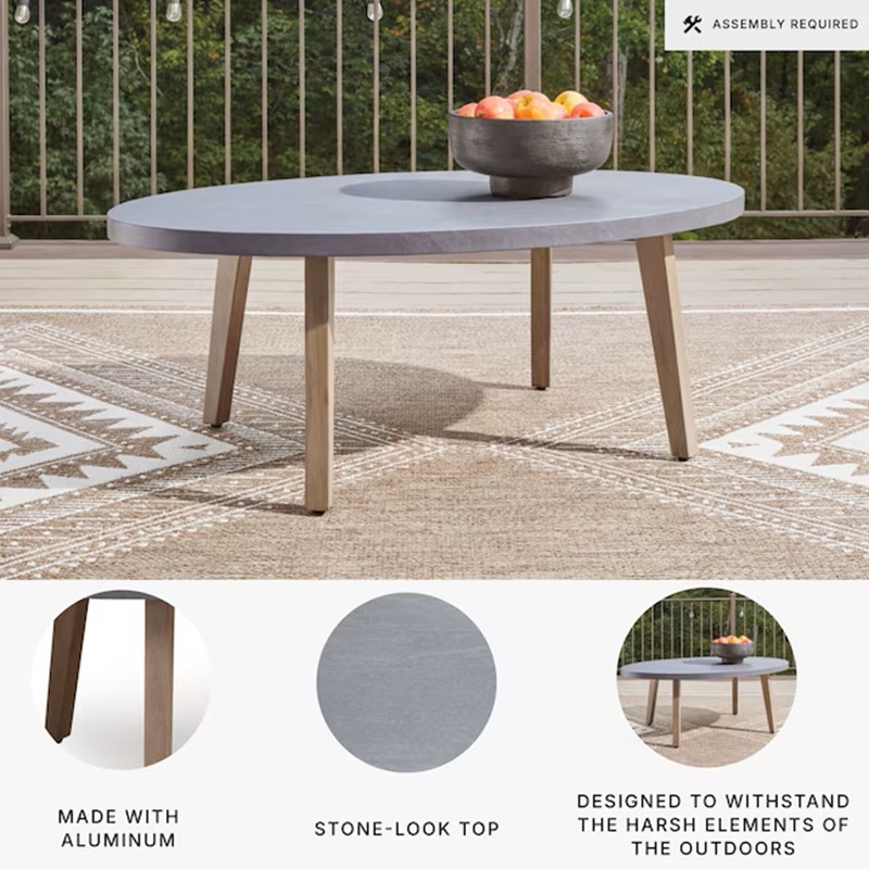Signature Design by Ashley Magnetite Ripple Outdoor Coffee Table