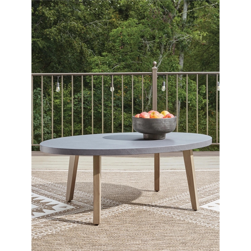 Signature Design by Ashley Magnetite Ripple Outdoor Coffee Table