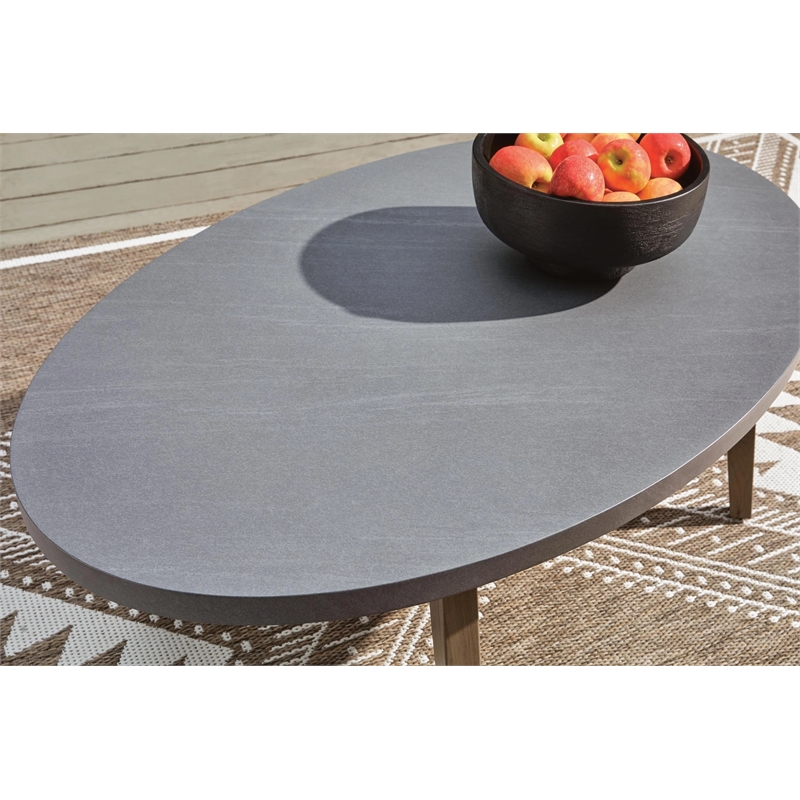 Signature Design by Ashley Magnetite Ripple Outdoor Coffee Table