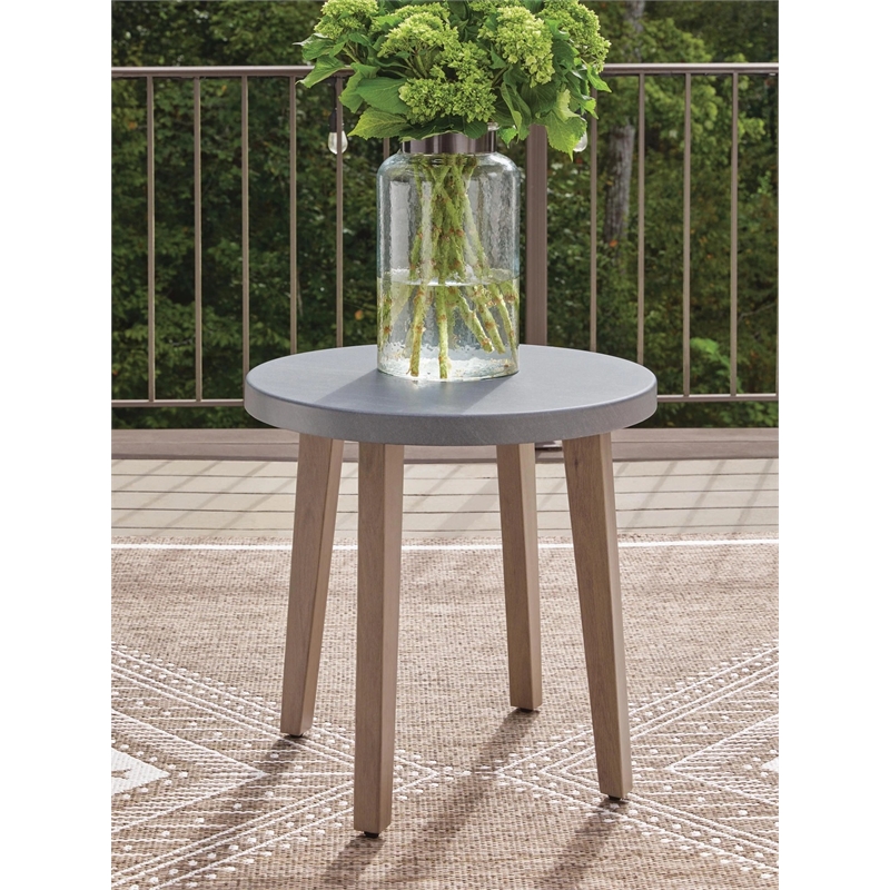 Signature Design by Ashley Magnetite Ripple Outdoor End Table