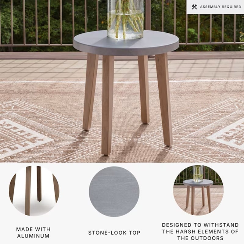 Signature Design by Ashley Magnetite Ripple Outdoor End Table
