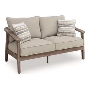 Signature Design by Ashley Magnetite Ripple Outdoor Loveseat with Cushion