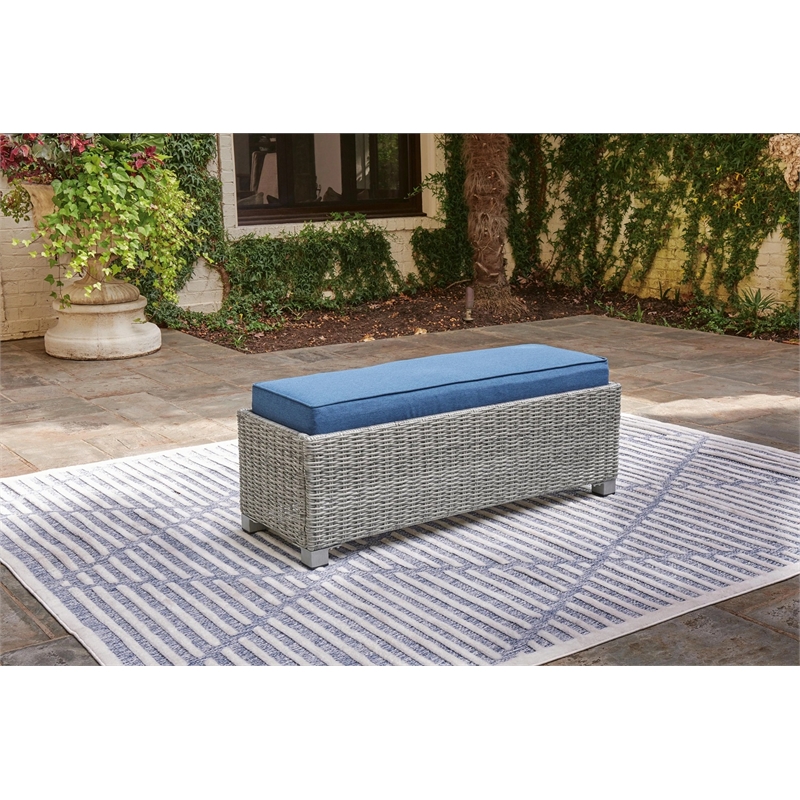 Signature Design by Ashley Indigo Narrows Outdoor Bench with Cushion