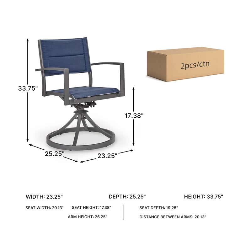 Signature Design by Ashley Redwood Wisp Outdoor Sling Swivel Chair (Set of 2)