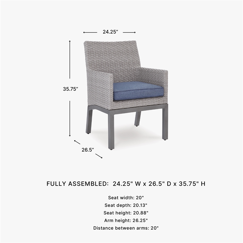 Signature Design by Ashley Gale Limestone Outdoor Arm Chair (Set of 2)