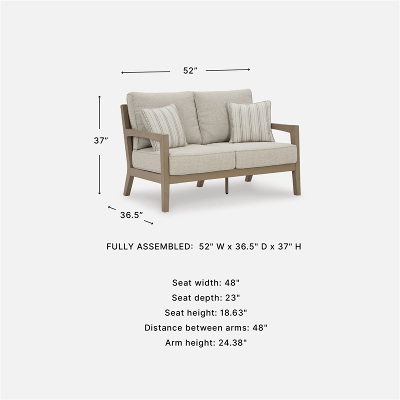 Signature Design by Ashley Myrtle Shore Outdoor Loveseat with Cushion