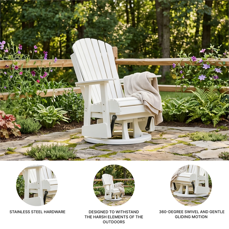 Signature Design by Ashley Lapis Rain Outdoor Swivel Glider Chair