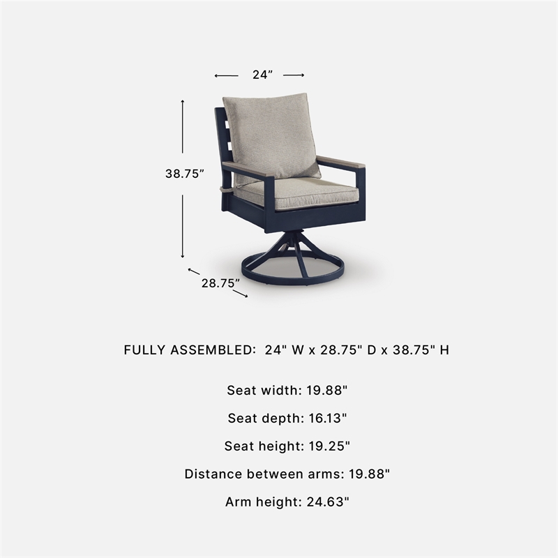 Signature Design by Ashley Bayou Clay Outdoor Swivel Chair (Set of 2)