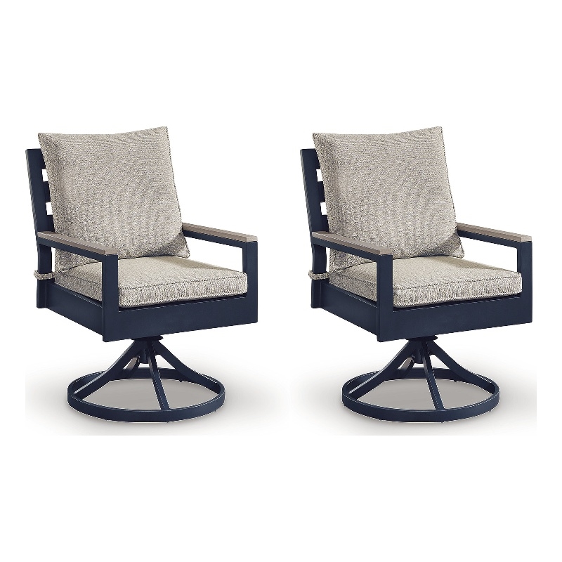 Signature Design by Ashley Bayou Clay Outdoor Swivel Chair (Set of 2)