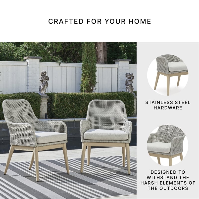 Signature Design by Ashley Hemlock Mica Outdoor Dining Arm Chair (Set of 2)