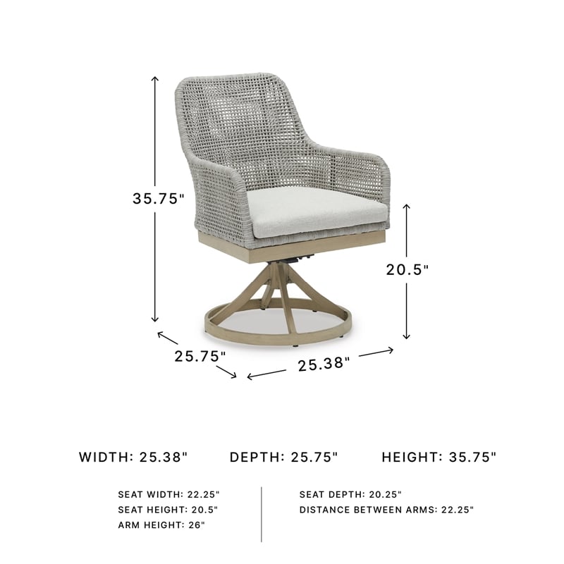 Signature Design by Ashley Hemlock Mica Outdoor Swivel Dining Chair (Set of 2)
