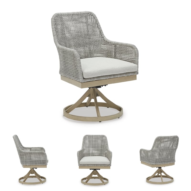 Signature Design by Ashley Hemlock Mica Outdoor Swivel Dining Chair (Set of 2)