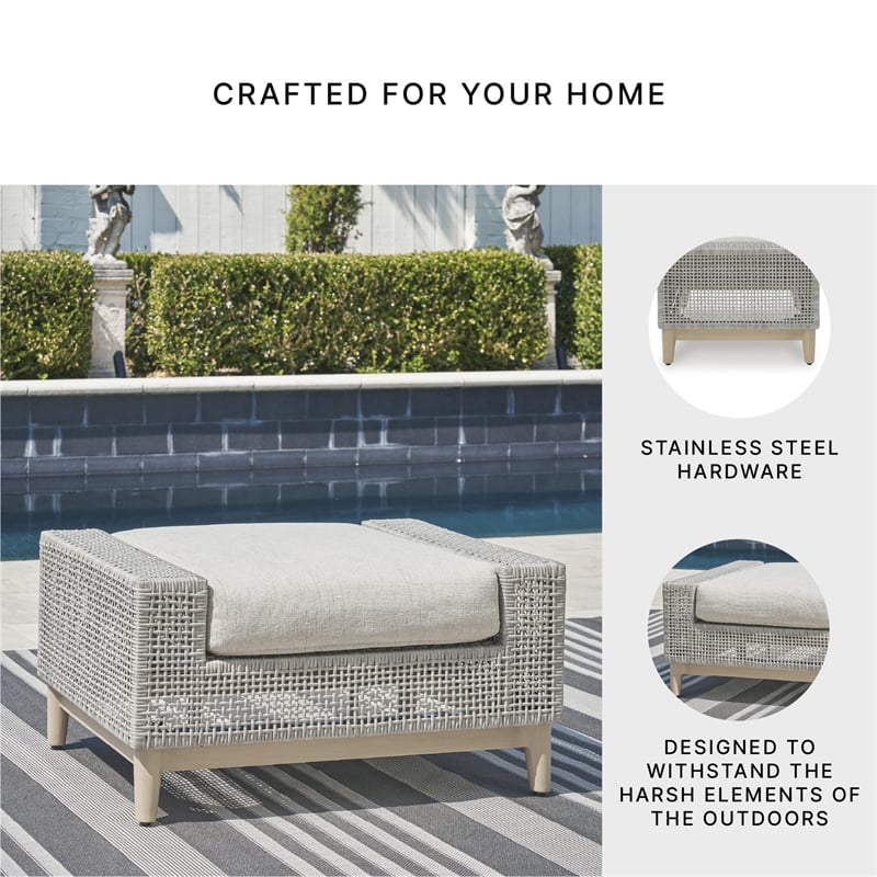 Signature Design by Ashley Hemlock Mica Outdoor Ottoman with Cushion