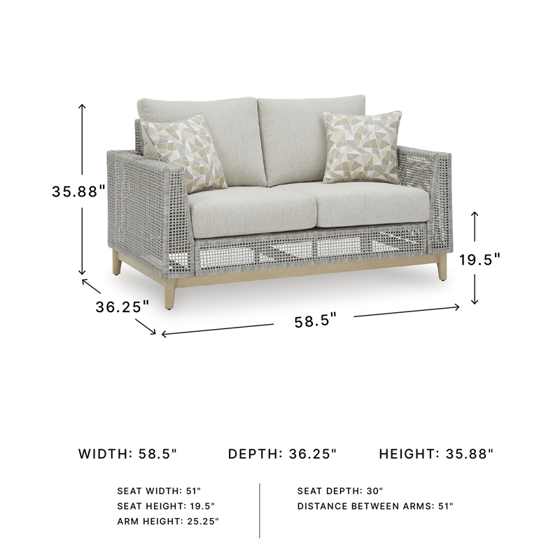 Signature Design by Ashley Hemlock Mica Outdoor Loveseat with Cushion