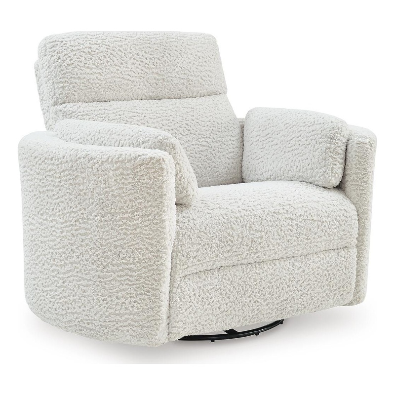 Signature Design by Ashley Wrenmere Swivel Power Glider Recliner in Silver