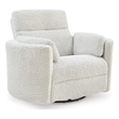 Signature Design by Ashley Wrenmere Swivel Power Glider Recliner in Silver