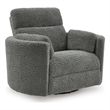 Signature Design by Ashley Wrenmere Swivel Power Glider Recliner in Gray