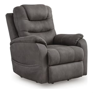 Signature Design by Ashley Halstead Grove Power Lift Recliner in Gunmetal