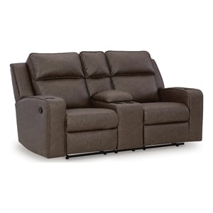 Signature Design by Ashley Altonmere Reclining Loveseat with Console in Brown