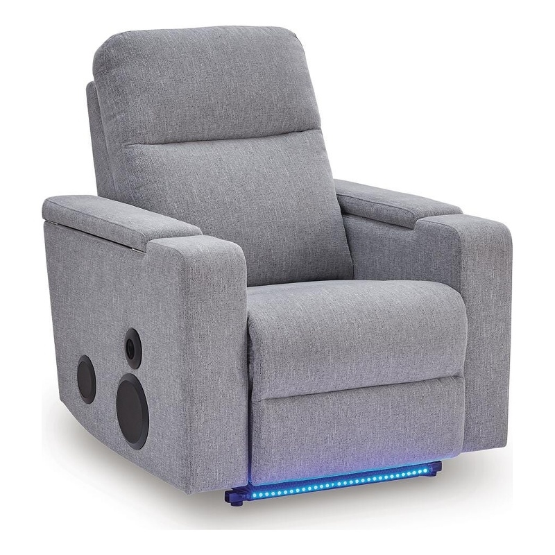 Signature Design Winsford Power Glider Recliner with Audio System in Pewter