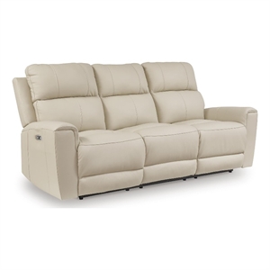 Signature Design by Ashley Morningshade Power Reclining Sofa in Almond